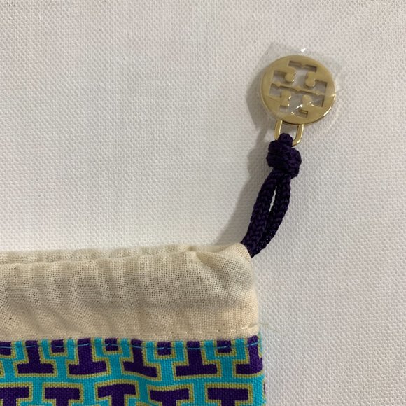 Tory Burch Dust Bag Only for Small Handbag Cotton Blue Pattern Patched 15 x 12 - Picture 2 of 10
